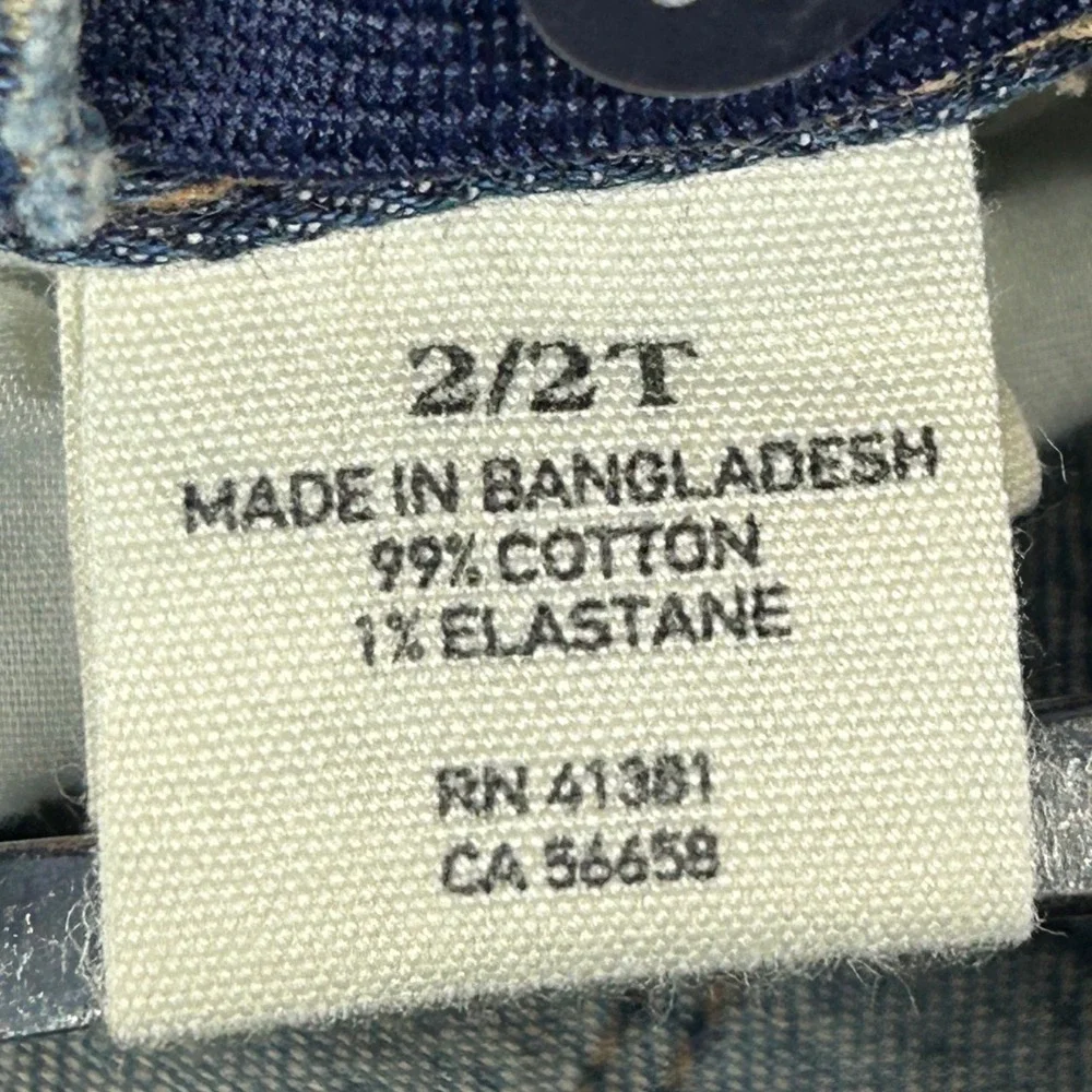 Ralph Lauren Bowery Skinny Jeans Kids 2/2T Denim Blue‎ Cotton Blend EUC Preppy